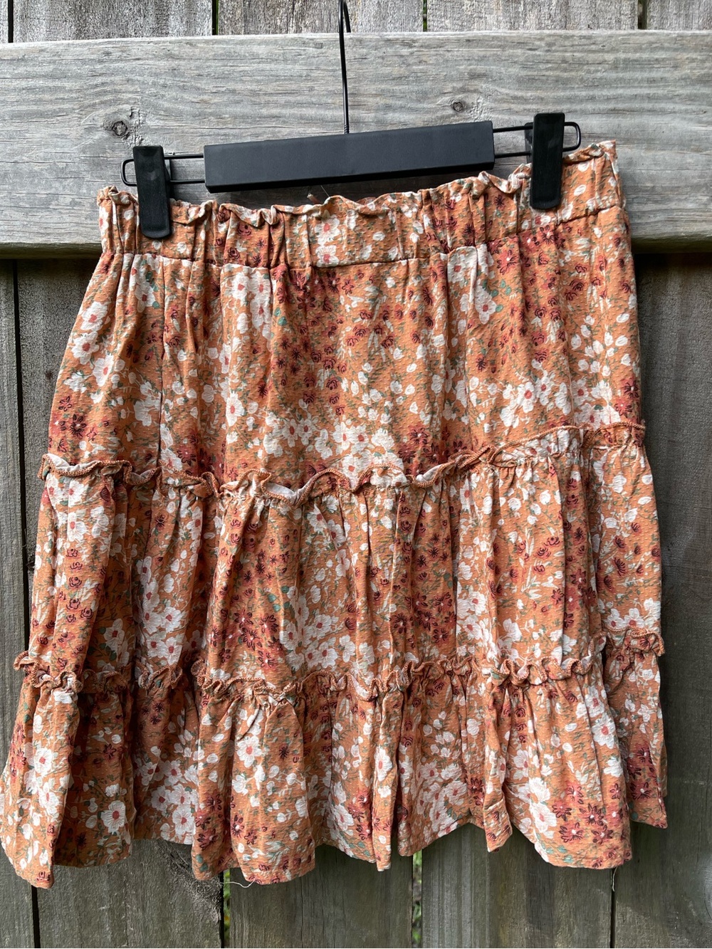 Cynthia Rowley Rust Floral Tiered Skirt Size M NWT - Picture 7 of 7